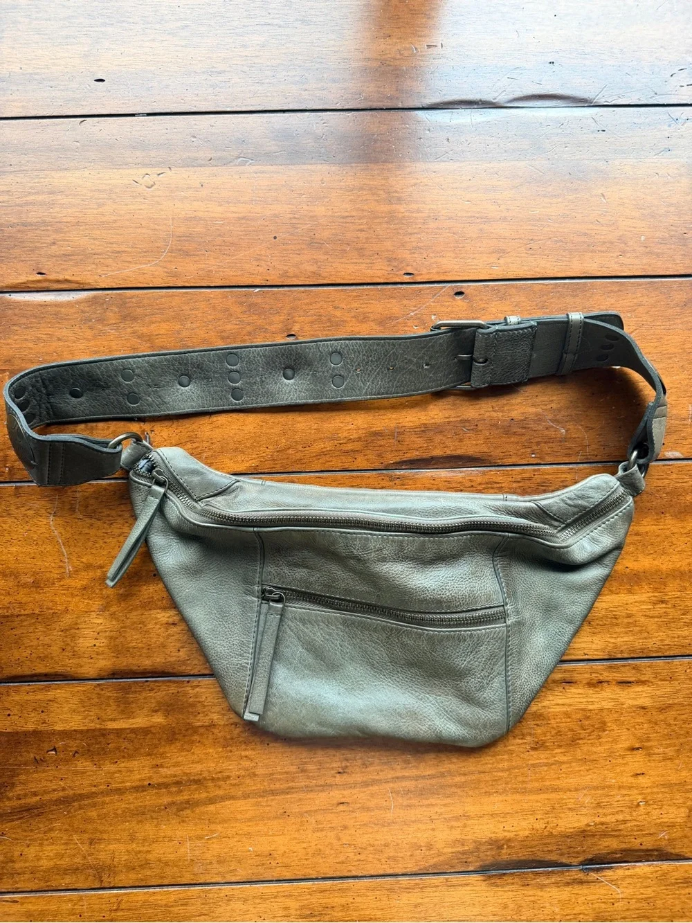Free People Wilder Embellished Leather Sling Bag Crossbody Frozen Earth